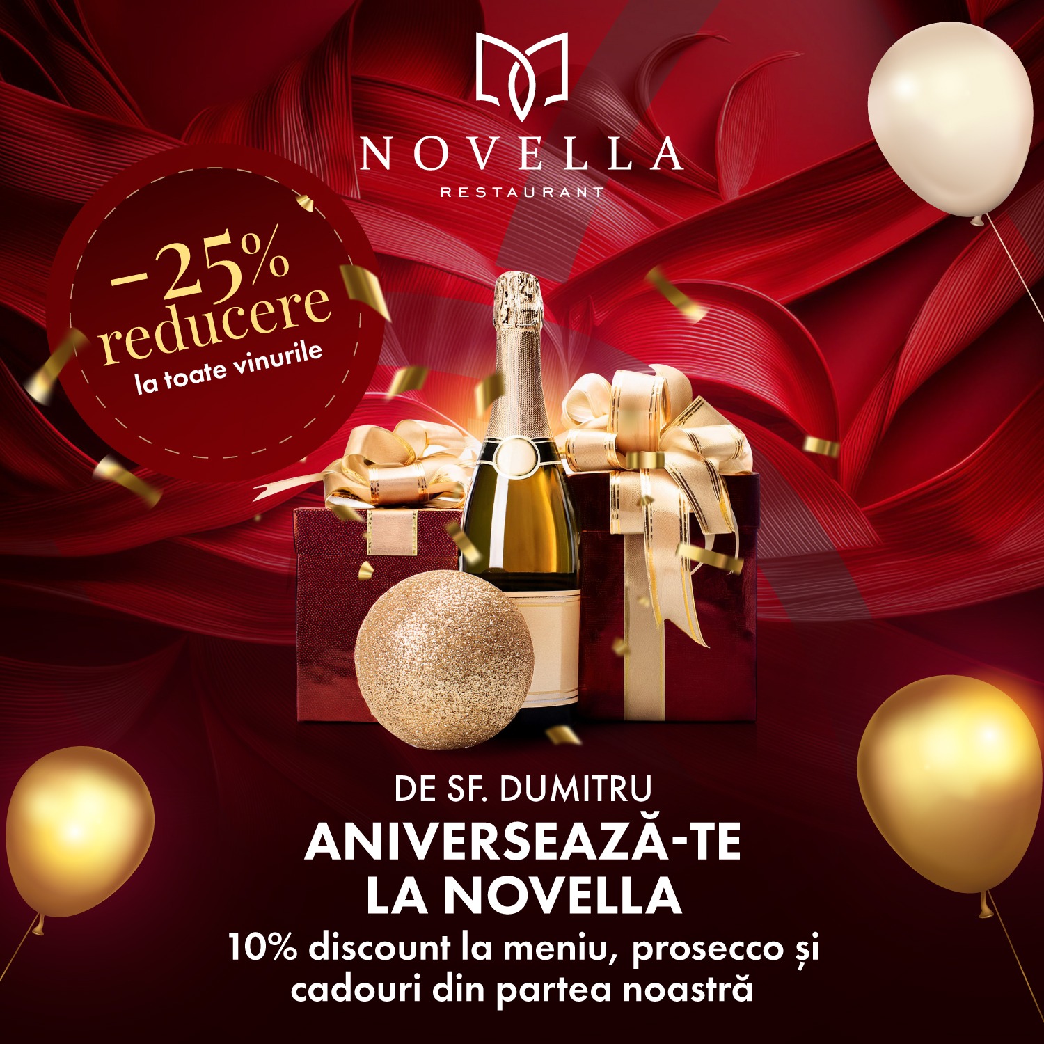 Novella Dinner - De Sf. Constantin și Elena, aniversează-te la Novella